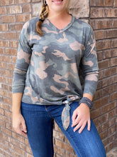 Load image into Gallery viewer, Camo jersey knit shirt
