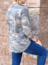 Load image into Gallery viewer, Camo jersey knit shirt
