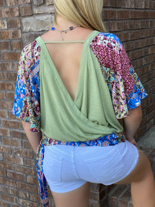 Patchwork Open Back Top