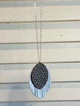 Load image into Gallery viewer, Grey and Silver Fringe Leather Necklace
